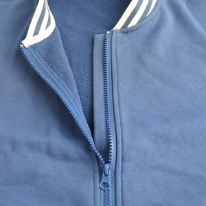 Veste de baseball varsity pour garçons, veste bomber rayée bleue et blanche pour enfants, fermeture éclair, manches raglan en coton, manteau pour <span class=keywords><strong>enfant</strong></span>, tout-petit, sport, décontracté - Product Image 4