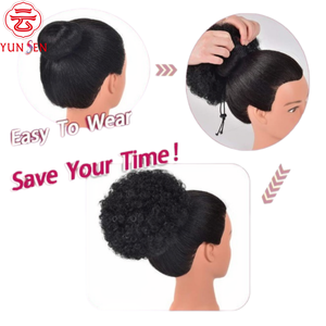 Yunsen Chignon synthétique haute température en fibre <span class=keywords><strong>afro</strong></span> bouclée et frisée, effet volumineux, 55g pour femmes - Product Image 3