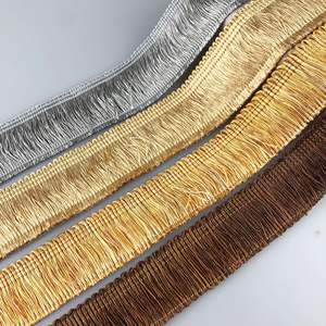 شريط دانتيل ذهبي عالي الجودة بشرّابات لتزيين أغطية الوسائد والكنب، إكسسوارات حواف ستائر ومنسوجات منزلية وسجاد - Product Image 1