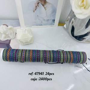 Braccialetto Intrecciato Colorato 1,5 Cm Stile Bohémien Set Regalo per Donne 24 Pezzi in Scatola - Product Image 1