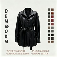 Manteau en cuir pour femme, style trench, simple boutonnage, en peau de mouton importée, avec ceinture, personnalisable en usine, toutes saisons, usage quotidien