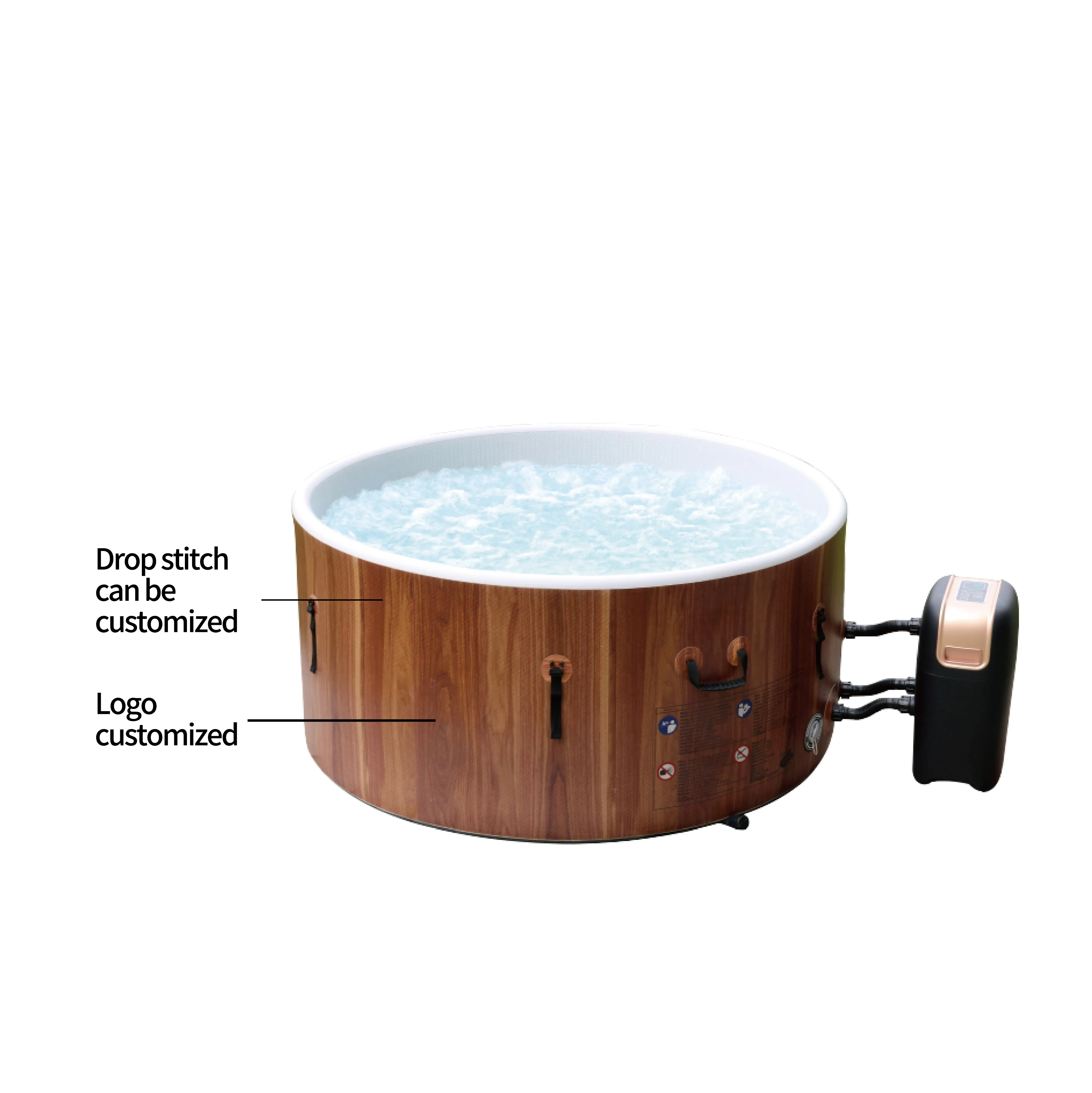 Thiết kế mới PVC gỗ bồn Spa hồ bơi massage bền Inflatable Spa bồn tắm nước nóng