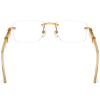 Gafas Borregls de cuerno de búfalo para hombre, diseño de marca, montura cuadrada, gafas sin montura para mujer, gafas ópticas sin marco 150251