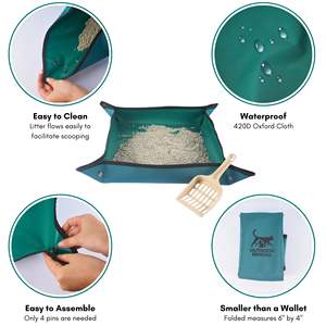 Bac à litière de voyage pour chats pliable bac à litière sac à litière Scooper Portable bac à litière pour chat voyageant pliable bac à litière - Product Image 3
