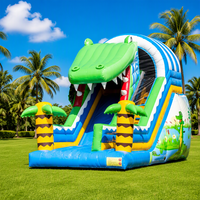 WINSUN Toboggan gonflable personnalisé en forme de crocodile, location commerciale, équipement d'extérieur