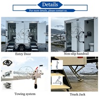 Remorque Sanitaire Mobile à Essieu Unique avec Toilettes, Lavabo et Miroir Intérieur pour Mariages en Plein Air et Chantiers de Construction