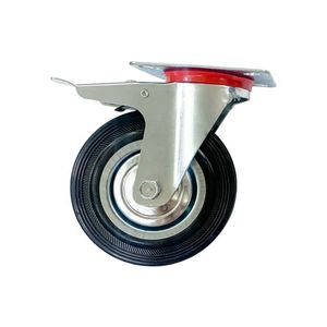Universal Caster <b>Wheel</b> 100x100 Mm Ball Bearing Firm Rubber Solid <b>Wheel</b> For Garbage <b>Bin</b> Accessories - Product Image 1