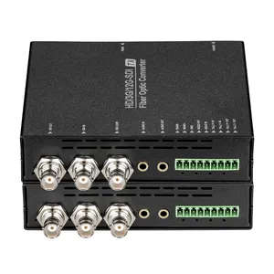 Convertisseur de fibre bidirectionnel 1CH 12G-SDI Émetteur-récepteur optique vidéo SDI de niveau de diffusion avec sortie en boucle