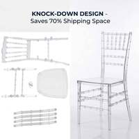 Chaise Chiavari en résine transparente de luxe pour mariage et événements, chaise Chivari en acrylique transparent pour la vente en gros