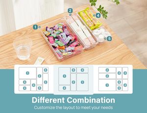 Organizadores de Cajones Rectangulares de Madera para Cocina con Soporte para Bolsas Ziplock de Bambú, Dispensador de Papel Film, Almacenamiento de Alimentos Ecológico - Product Image 2