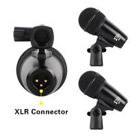 XTUGA Chine Vente en Gros Kit de 7 Micros de Batterie Dynamiques avec Connecteur XLR Conception Filaire Métallique pour Spectacles Scéniques