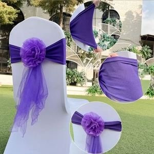ผ้าคาดเก้าอี้สีสันตามสั่ง พร้อมแถบยางยืด สำหรับงานอีเว้นท์ ผ้าคาดเก้าอี้โบว์ สำหรับงานแต่งงาน งานเลี้ยงวันเกิด ตกแต่งโรงแรม - Product Image 4