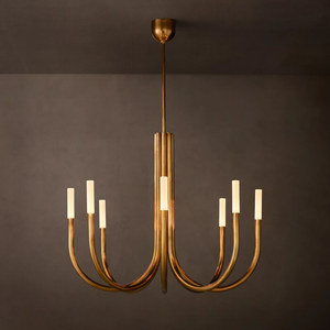 Lustre LED en laiton doré moderne, design italien minimaliste du milieu du siècle, luminaire suspendu créatif pour la maison, salle à manger, îlot de cuisine - Product Image 3