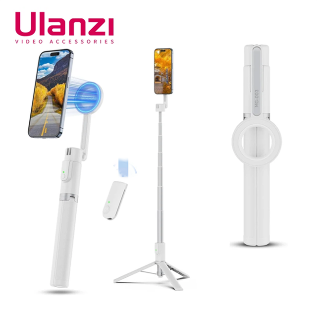 Professional Ulanzi MG-003 Portable Pro Selfie Stick Tripod for iphone 16 15 14 13 Vlog Live Streaming