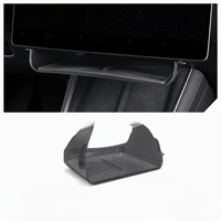 Boîte de rangement pour écran Tesla Model 3/Y, tapis en silicone translucide noir, résistant à l'eau et à la compression, pour les modèles 2021-2026