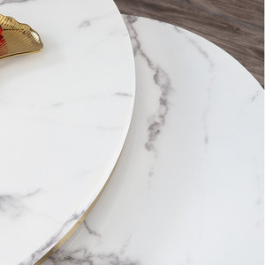 Modern Luxury Round Living Room Furniture Home Furniture Nesting <strong>Marble</strong> <strong>Coffee</strong> <strong>Tables</strong> <strong>Set</strong> with Golden Stainless Steel Base - Product Image 5