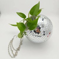 Boule disco miroir artistique à faire soi-même, plante suspendue en plastique, ornements pour la décoration de jardin et de maison, cadeaux pour mariage et Noël