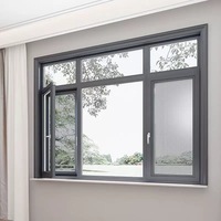 Diseño profesional Personalizable Ventana de doble acristalamiento Ventanas abatibles de aluminio de alta calidad para apartamento