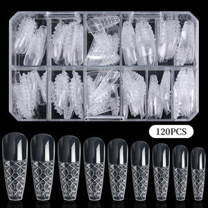 Ongles longs artificiels Chine vente en gros personnalisé <span class=keywords><strong>pas</strong></span> <span class=keywords><strong>cher</strong></span> 3D cristal diamant conseils en vrac carré faux ongles Capsules boîte - Product Image 3