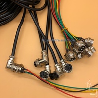 Teknologi Elektronik Huali Konektor Penerbangan 16M yang Dipasang di Kabel GX16-2-3-4P Soket Kabel 7-Core dengan Sudut Lengkung 90 Derajat.