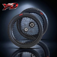 Ensemble de roues Supermoto de 17 pouces, moyeu en aluminium CNC noir, 36 rayons, pneus CST DOT pour vélo électrique Light Bee X