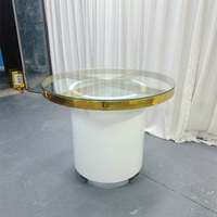 Mesas Circulares de Acero Inoxidable con Cubierta de Vidrio para Bodas, Venta Directa de Fábrica