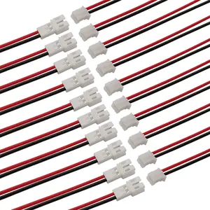 PH 2.0mm 2 Pin Micro Male Female Connector Plug with Red Black Wire Cable 20CM 26AWG for Toy Robots Battery Lighting