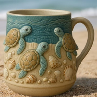 NOUVELLE ARRIVÉE Tasse en résine avec motif tortue de mer pour l'intérieur