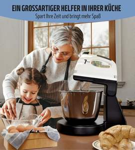 Batteur à gâteau électrique portatif 7 vitesses, mélangeur de pâte de table, fouet à œufs en acier inoxydable haute capacité - Product Image 2