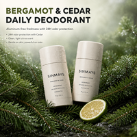 Bergamotte-Zeder Deodorant Aluminiumfrei 24H Geruchsschutz Natürlicher Frischer Duft Achselpflege Schweißkontrolle Deodorant