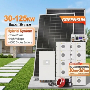 Système d'énergie <span class=keywords><strong>solaire</strong></span> hybride complet à <span class=keywords><strong>prix</strong></span> avantageux et de haute qualité 30KW 50KW 80KW 100KW 125KW avec panneaux solaires et batterie au lithium - Product Image 1