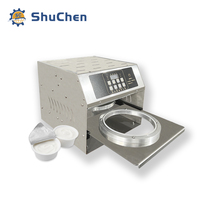 Machine de scellage thermique commerciale Shuchen pour bols en aluminium doré, boîtes en papier d'aluminium pour soupes, plats à emporter, boissons, anti-fuite