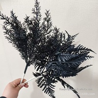 Fleurs artificielles transfrontalières en plastique, série Areca noire, matériaux floraux pour Halloween, décorations préservées pour le Festival des Fantômes