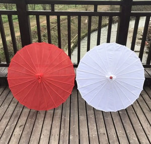 Parasol en papier de style féerique, couleur unie, avec baleines en bambou, diamètre 84 cm, pour mariage, décoration intérieure et logo personnalisé - Product Image 3