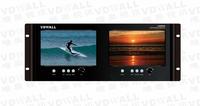 Monitor de Transmisión con Pantalla LED VDWall LBM808 Original, Diseño Estándar de Montaje en Rack de 4U, 2 Unidades de Monitores LCD