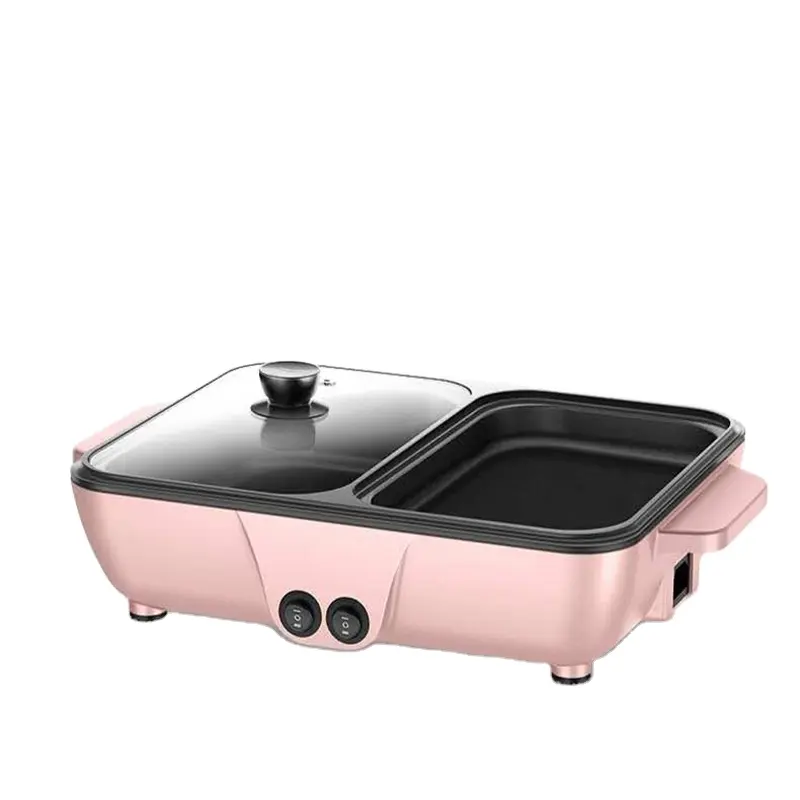 Integrated domestic cooking and frying electric hot pot