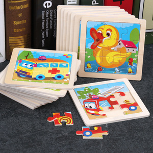 A buon mercato All'ingrosso Dei Bambini Educativi Giocattoli Del Fumetto Scuola Materna 9 Pezzi Puzzle di Legno - Product Image 2
