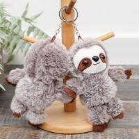 En gros, Porte-clés pendentif peluche paresseux mignon, personnalisé, super doux, jouet Bradypode, poupée pour machine à griffes, animal en peluche pour cadeau, OEM