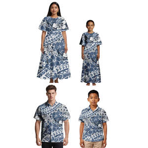 Ropa a Juego para Padre e Hijo Personalizada Bajo Demanda, Nueva Moda de Verano, Camisa Aloha de Talla Grande, Conjunto Familiar Tribal Hawaiano Polinesio - Product Image 2