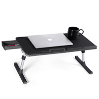 Mode neue PU Leder Laptop Tisch mit Schublade Verstellbarer Laptop Schreibtisch Studiert isch Bett Tablett Sofa Tisch