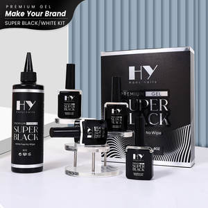 Gel UV Hanyi Premium sans HEMA, plusieurs tailles, flacon grande capacité, gel polonais personnalisé OEM, gel polonais super blanc, hyper noir - Product Image 3