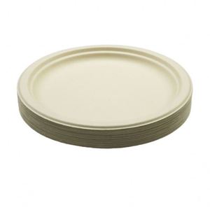 Assiettes jetables rondes en bagasse de 6 pouces de qualité supérieure, réutilisables et écologiques pour mariages, fêtes, événements de restauration et camping - Product Image 1