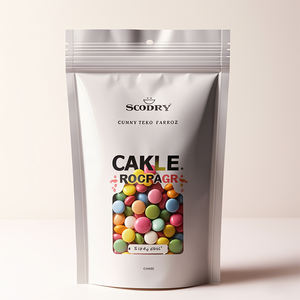 Sacs en mylar imprimés avec logo personnalisé pour emballages alimentaires Emballages de biscuits gommeux comestibles avec zip-lock - Product Image 1