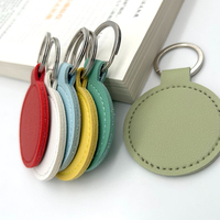 Runde PU-Leder Schlüsselanhänger-Rohlinge Doppelseitiger Schlüsselanhänger mit Schlüsselringen Schlüsselhalter für DIY-Handwerk Geschenkherstellung Geburtstagsgeschenk
