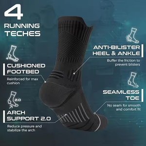Chaussettes de travail épaisses en tissu éponge personnalisées pour hommes, avec coussinets de compression et évacuation de l'humidité, idéales pour la randonnée et les sports. - Product Image 3