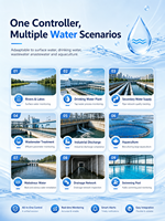 Moniteur multiparamètres de qualité de l'eau de piscine mural, PH, ORP, chlore résiduel, turbidité, température, détecteur en temps réel