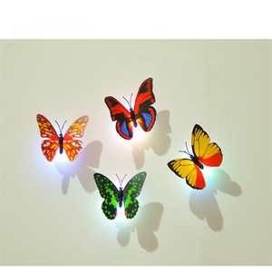 Duvar çıkartmaları kelebek LED ışıkları duvar çıkartmaları 3D seramik karo mutfak - Product Image 3