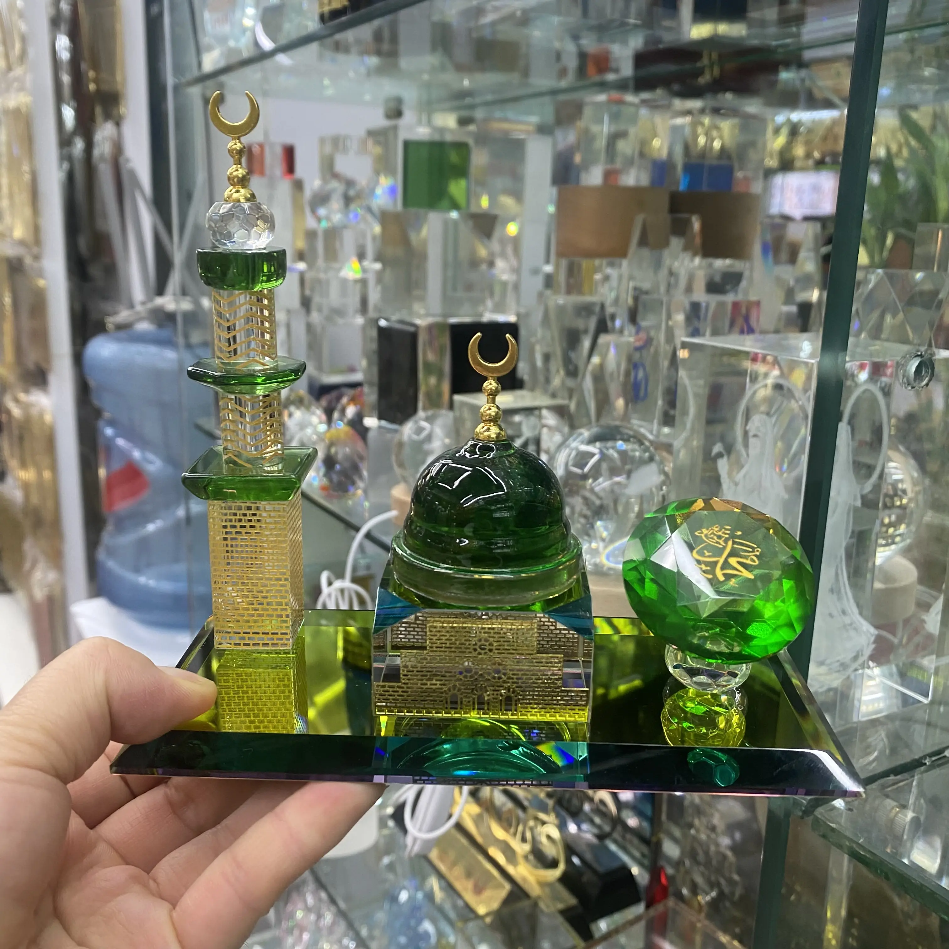 Kristal saat kulesi modeli İslami müslüman hediyelik eşya hediyeler mekke mekke kraliyet kristal hediyelik eşya