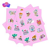 Feuille d'autocollants personnalisés en vinyle imperméable et écologique, prédécoupés, vente en gros, pour la Saint-Valentin, décoration et cadeaux