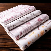 Papier sulfurisé biodégradable de qualité supérieure, imprimé, de qualité alimentaire, résistant à la graisse, pour emballer les burgers, les sandwichs, le pain, le sucre et les biscuits.